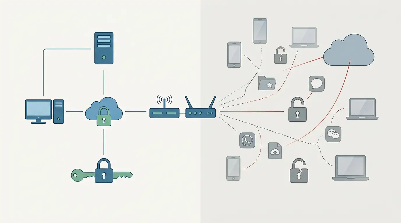 Shadow IT creating cybersecurity risks through unauthorized applications, cloud services, and unmanaged devices in enterprise environments